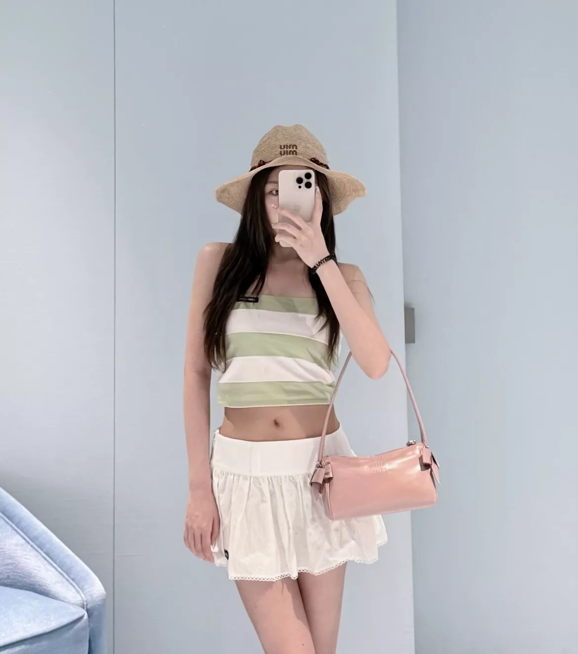 미우미우 플라워 펀칭 레이스 포인트 스커트 상세 이미지 18
