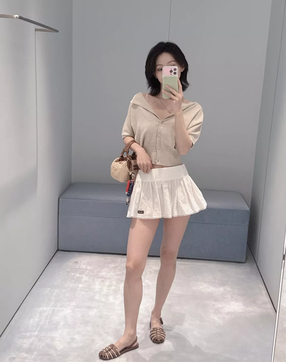미우미우 플라워 펀칭 레이스 포인트 스커트 상세 이미지 10