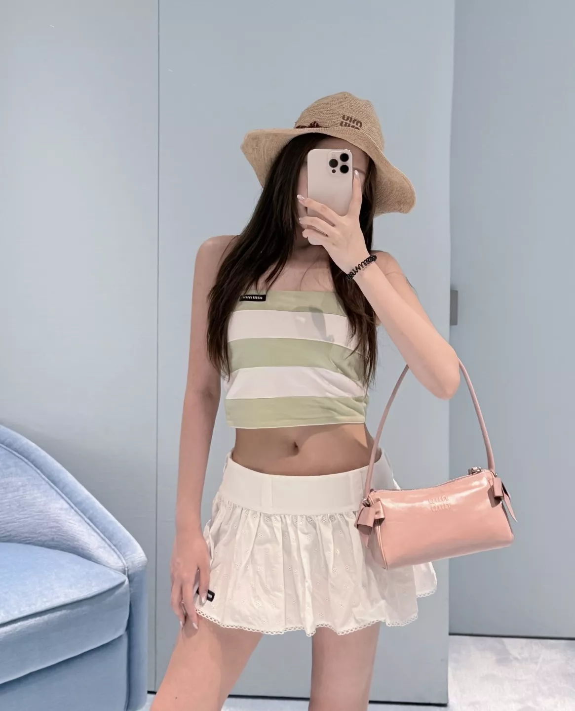 미우미우 플라워 펀칭 레이스 포인트 스커트 상세 이미지 16