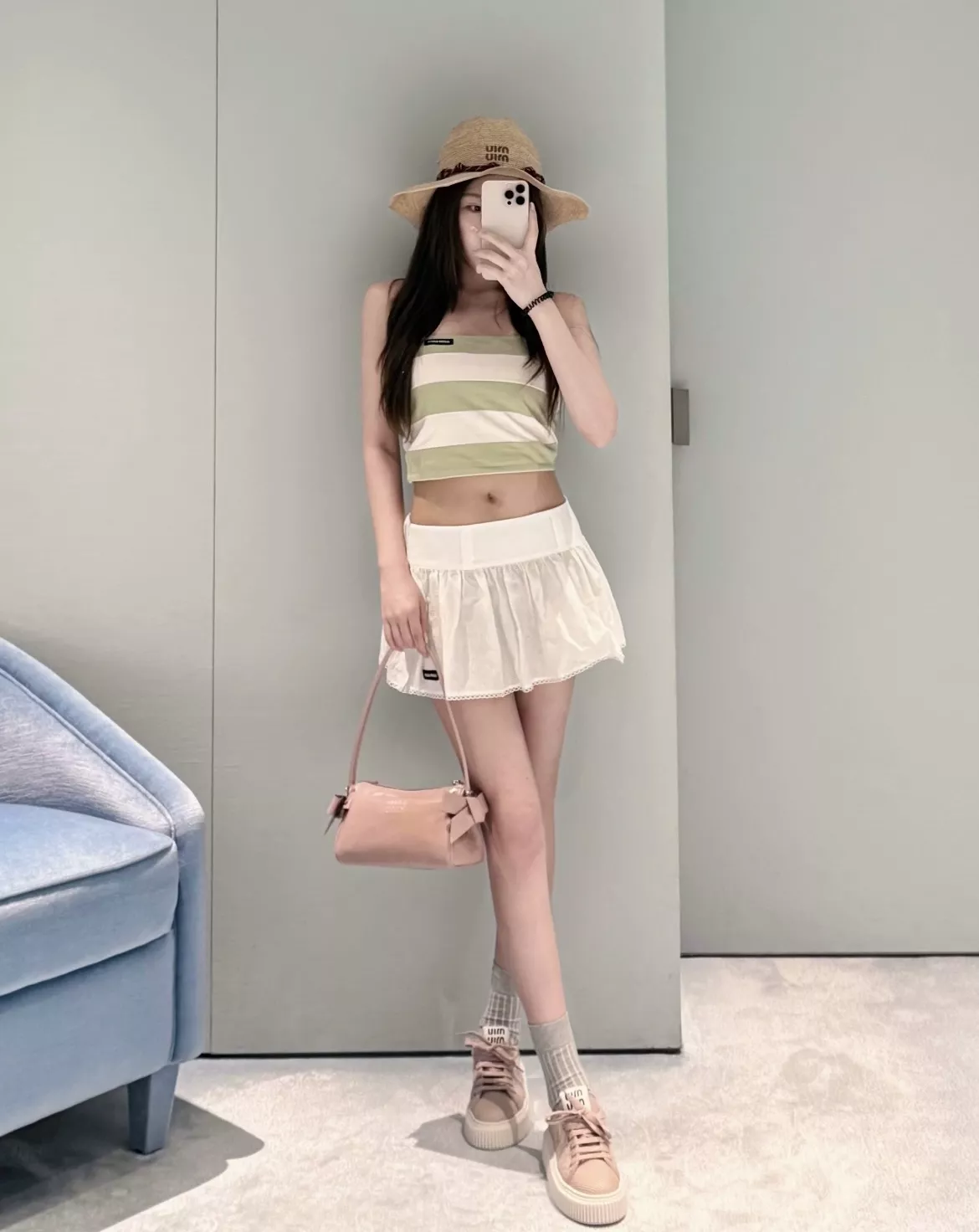 미우미우 플라워 펀칭 레이스 포인트 스커트 상세 이미지 13
