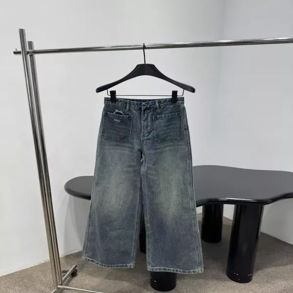 디올 빈티지 워싱 와이드 진