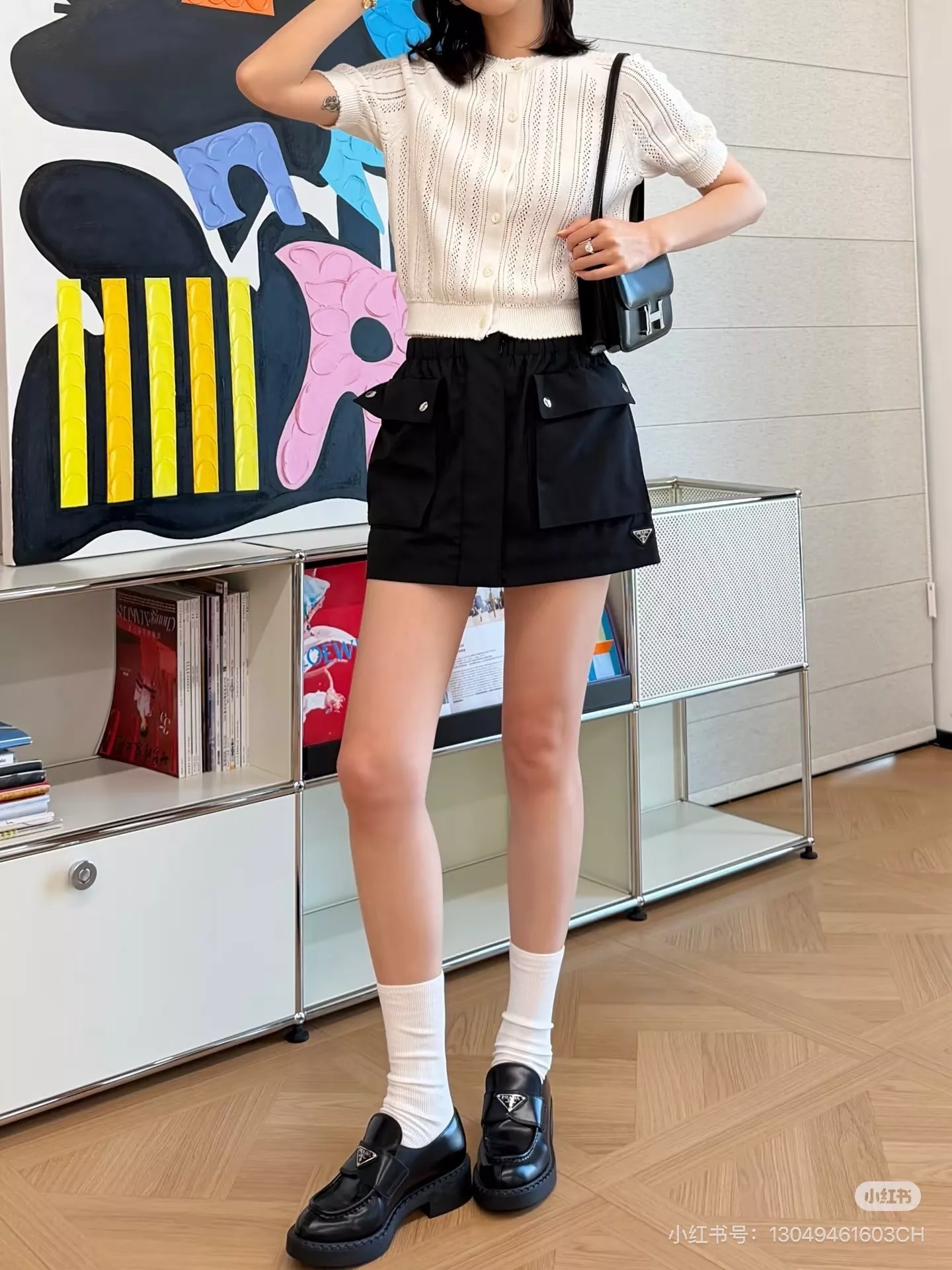 프라다 여성용 나일론 카고 숏 스커트 상세 이미지 19