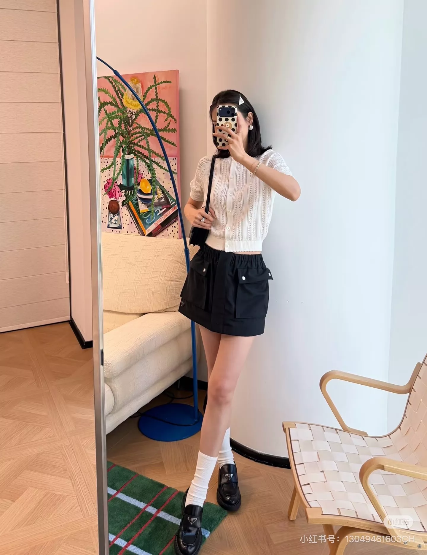 프라다 여성용 나일론 카고 숏 스커트 상세 이미지 21