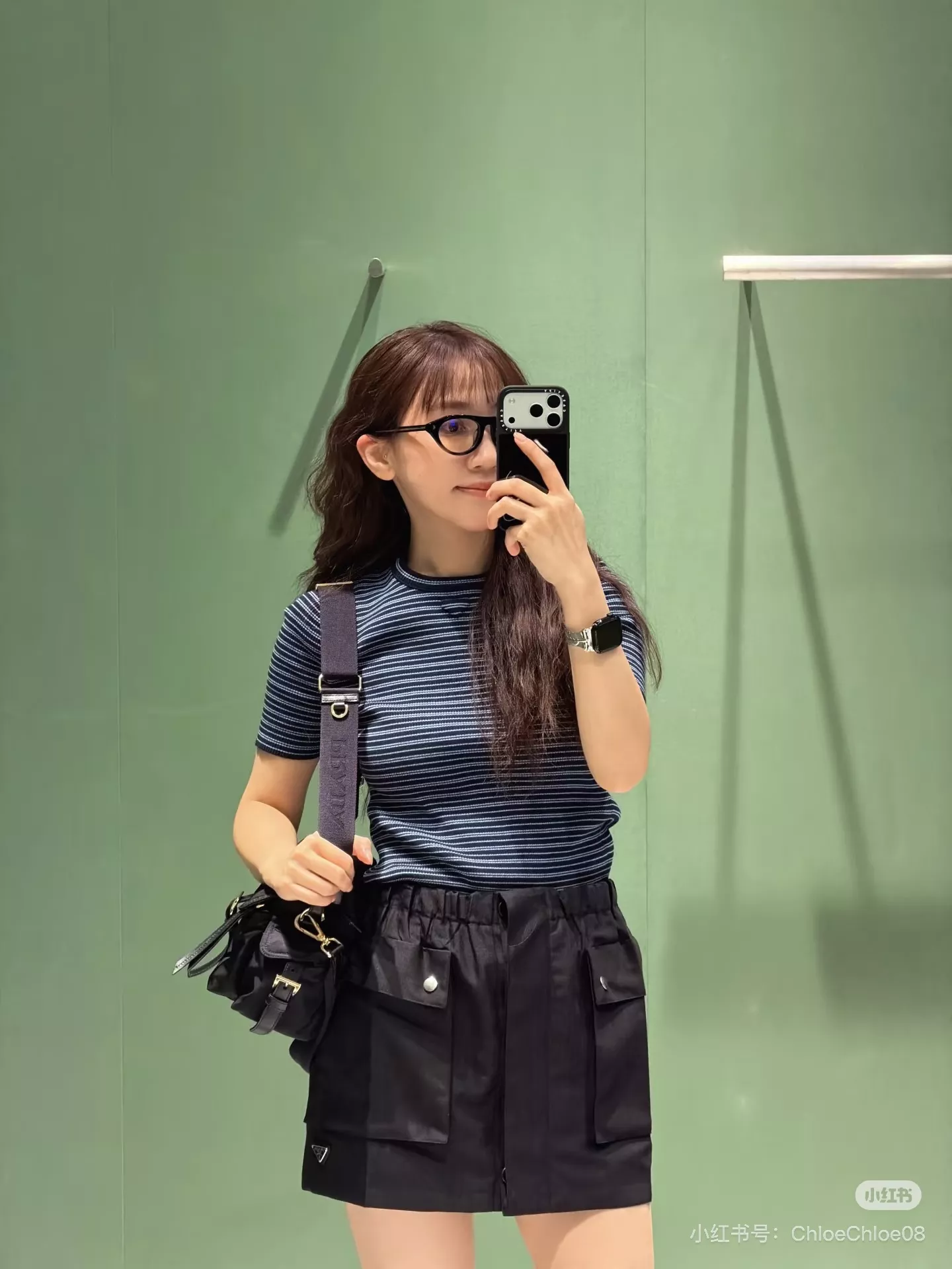 프라다 여성용 나일론 카고 숏 스커트 상세 이미지 17