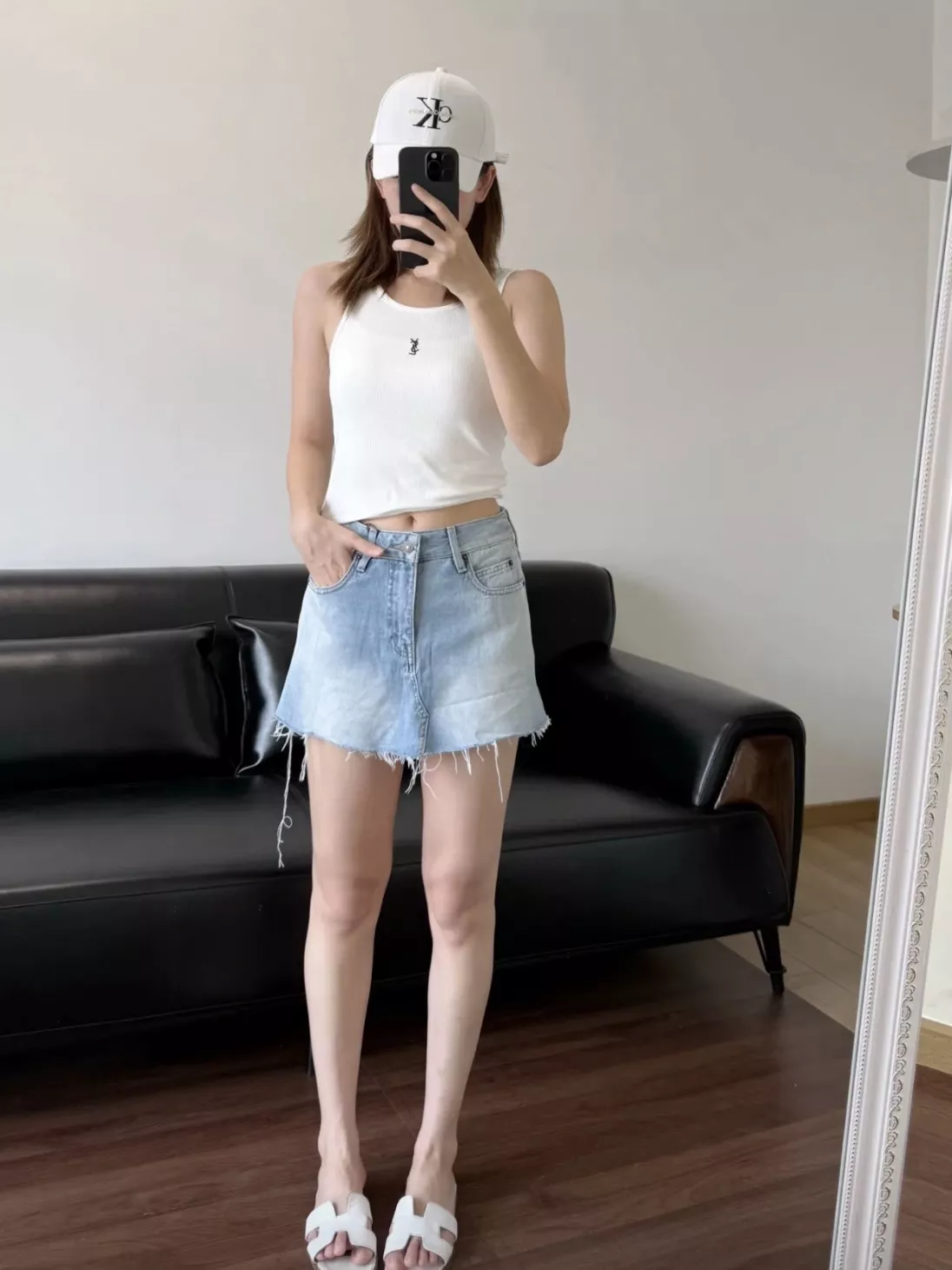 발렌시아가 워시드 데님 스커트 팬츠 상세 이미지 13