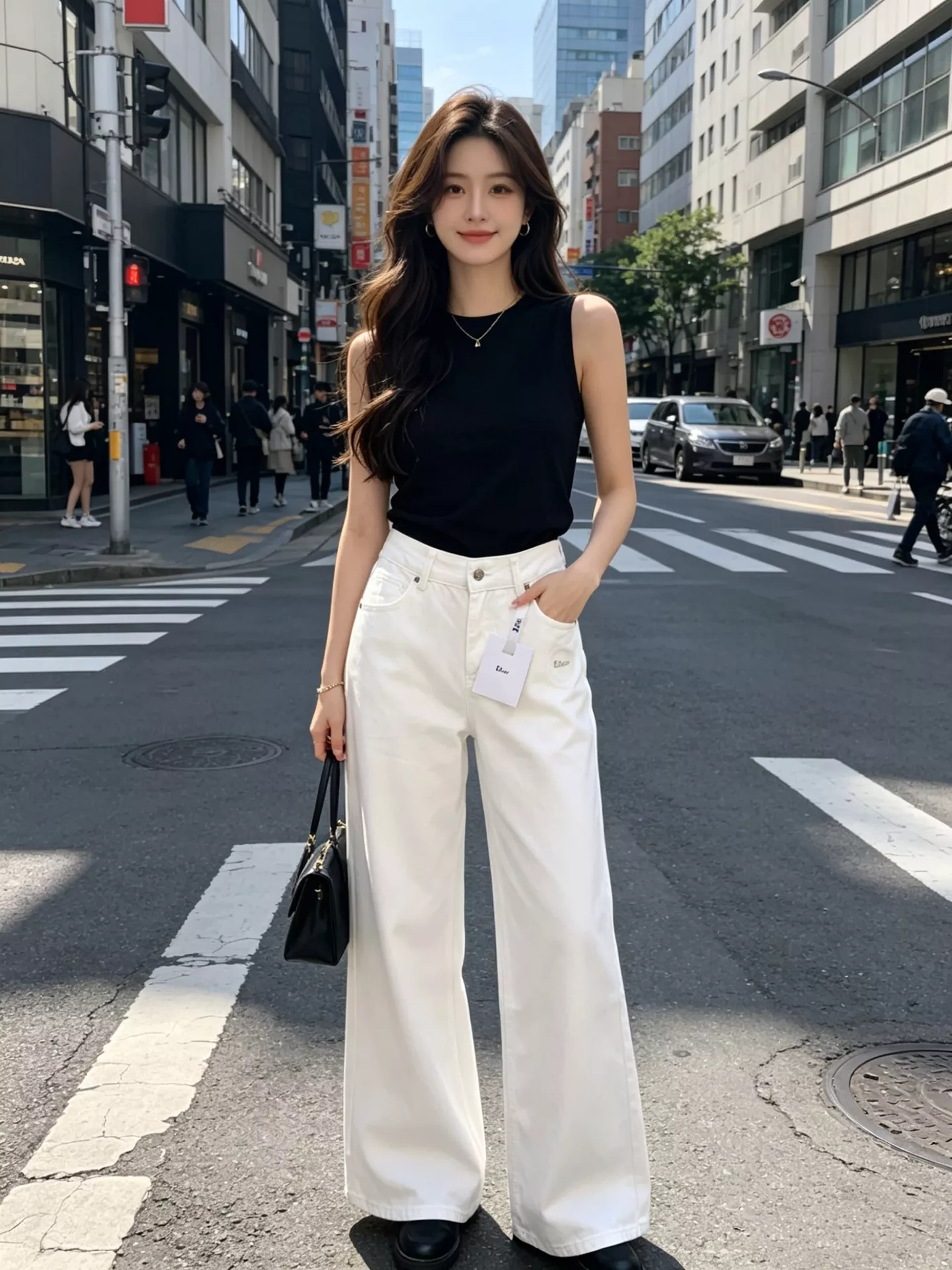 디올 여성 자수 포인트 화이트 진 상세 이미지 22