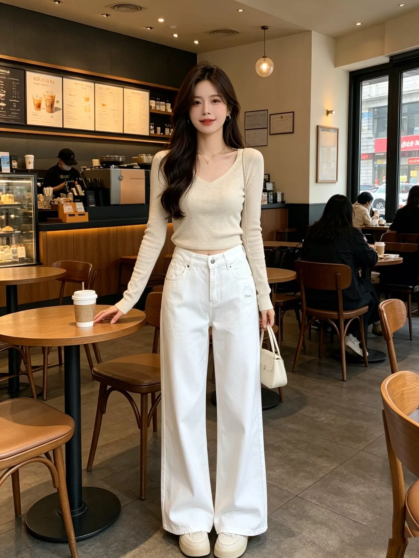디올 여성 자수 포인트 화이트 진 상세 이미지 19