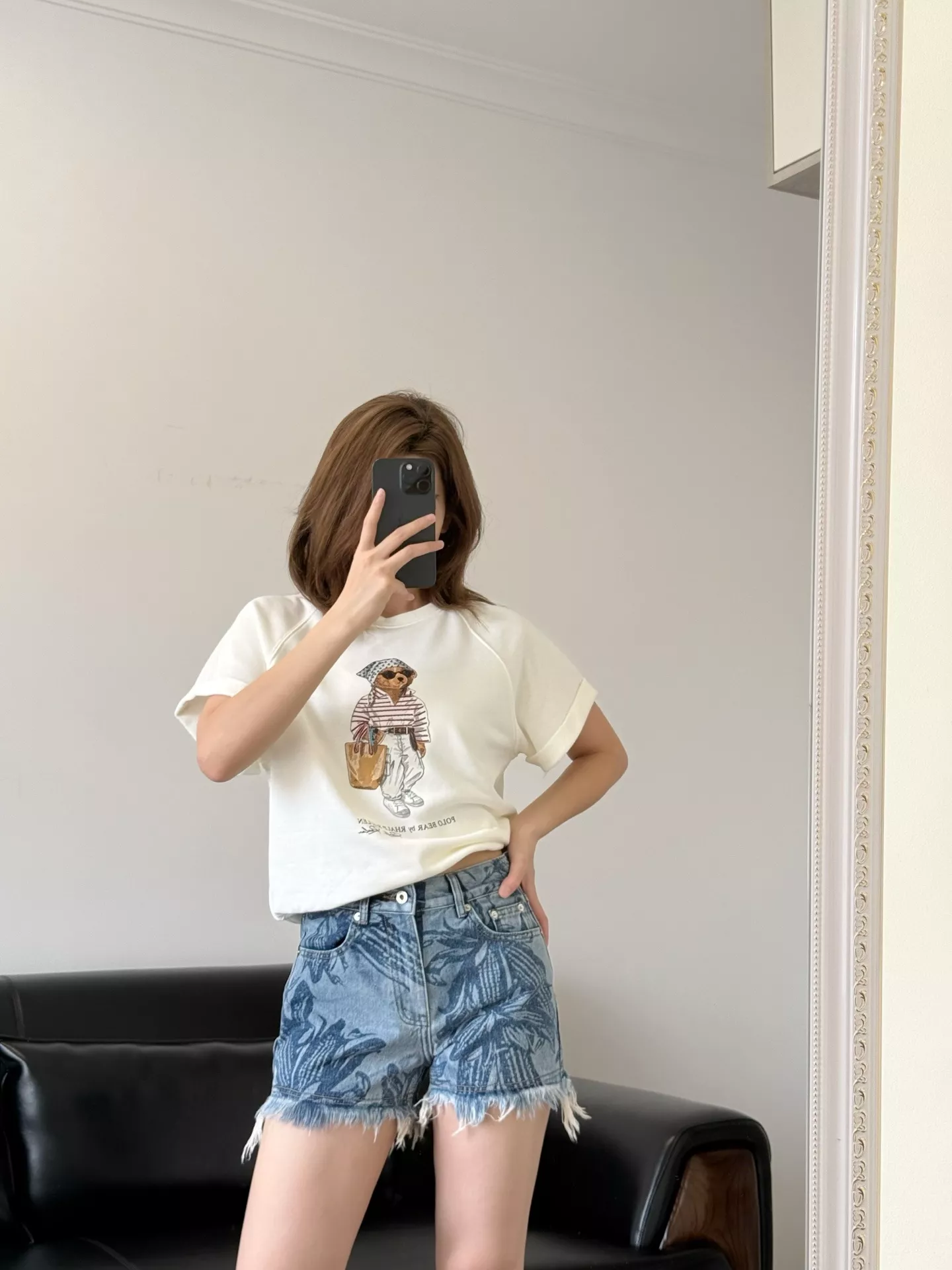 로에베 플라워 프린팅 워싱 데님 쇼츠 상세 이미지 30