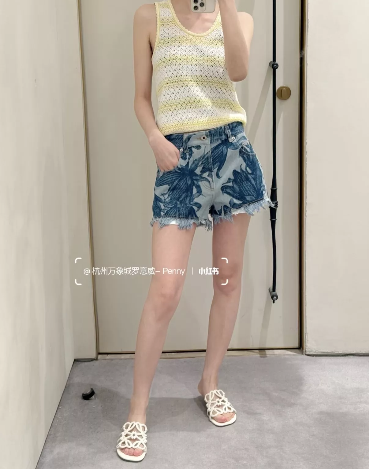 로에베 플라워 프린팅 워싱 데님 쇼츠 상세 이미지 51