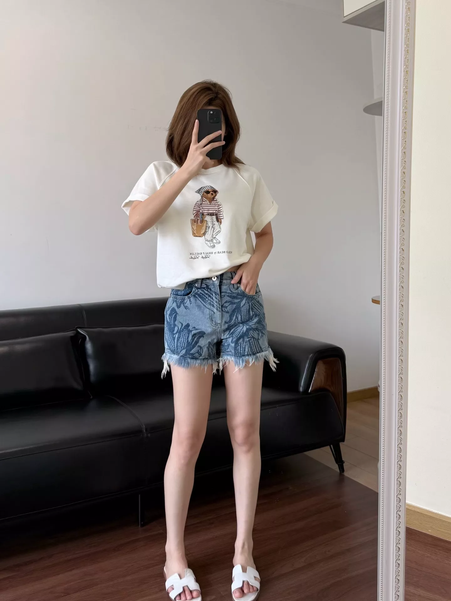 로에베 플라워 프린팅 워싱 데님 쇼츠 상세 이미지 31