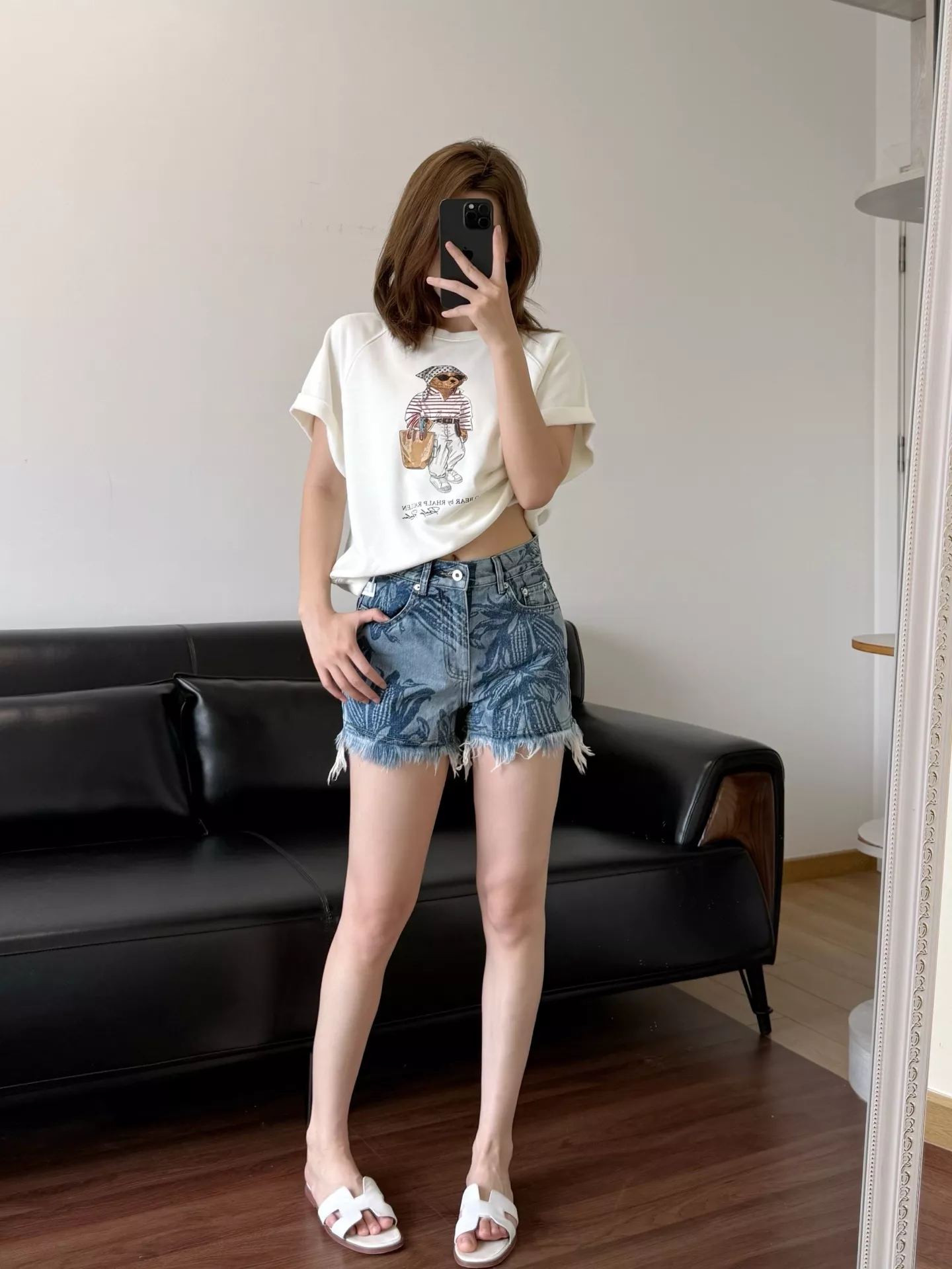 로에베 플라워 프린팅 워싱 데님 쇼츠 상세 이미지 34