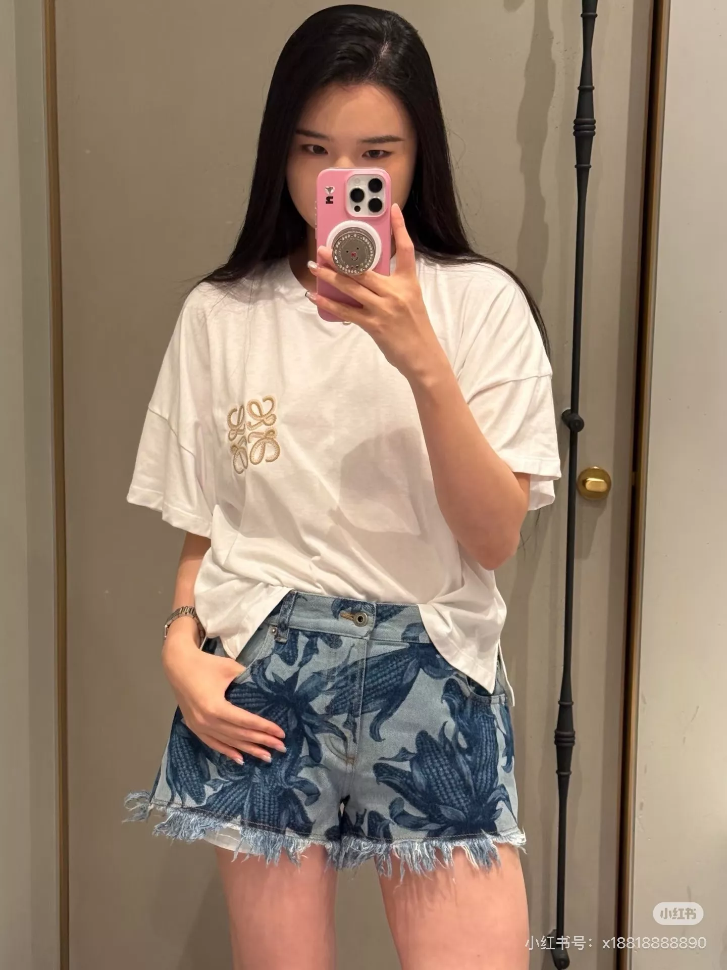 로에베 플라워 프린팅 워싱 데님 쇼츠 상세 이미지 45