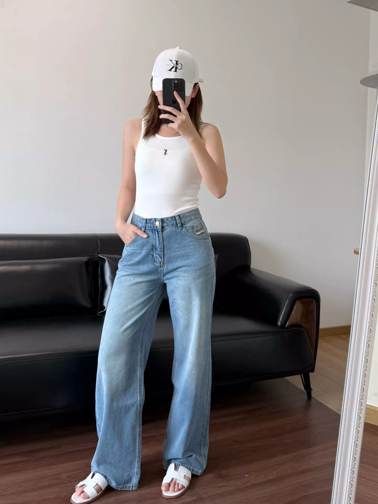 셀린느 일자 핏 워싱 청바지 상세 이미지 45
