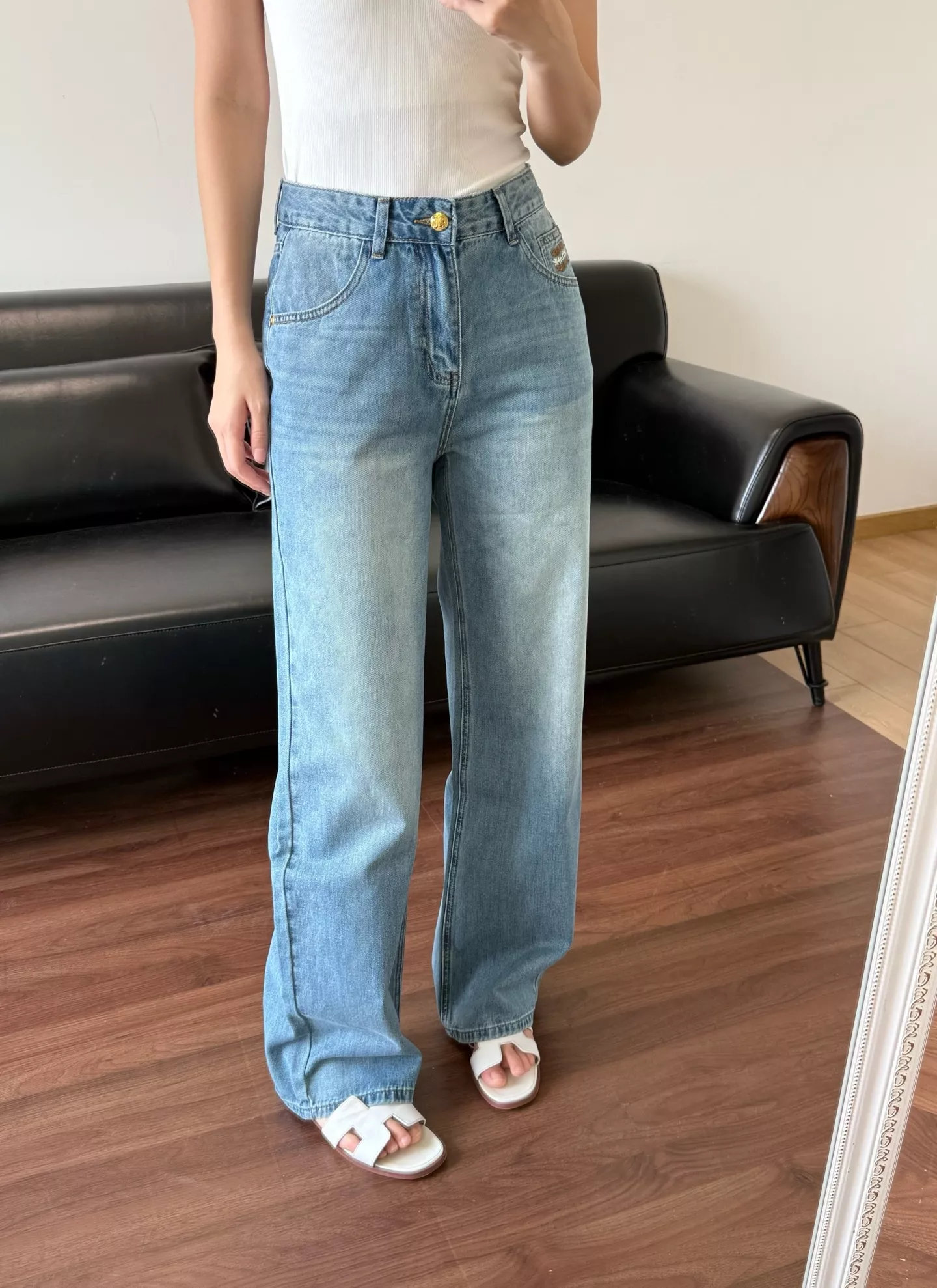 셀린느 일자 핏 워싱 청바지 상세 이미지 37