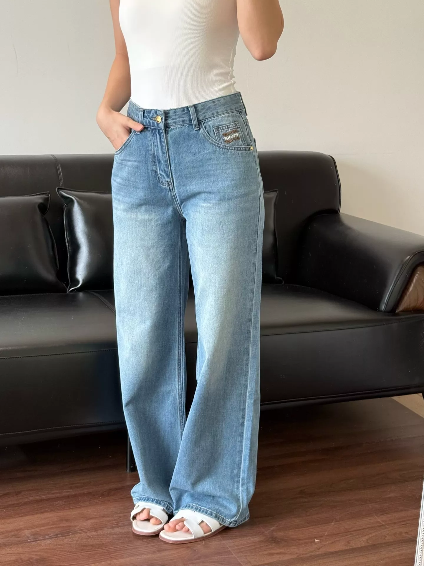 셀린느 일자 핏 워싱 청바지 상세 이미지 43
