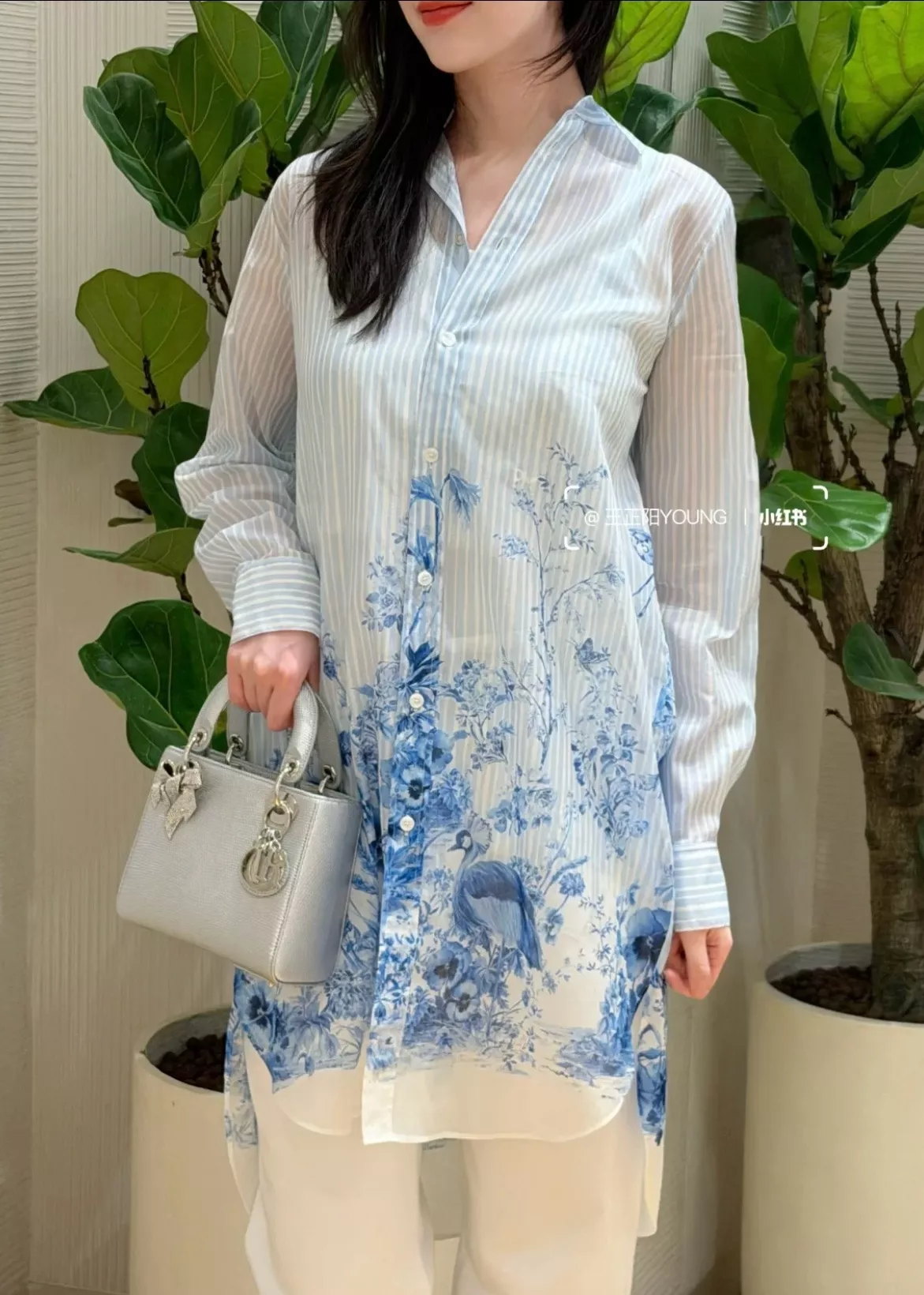 디올 플라워 프린트 롱 셔츠 상세 이미지 47