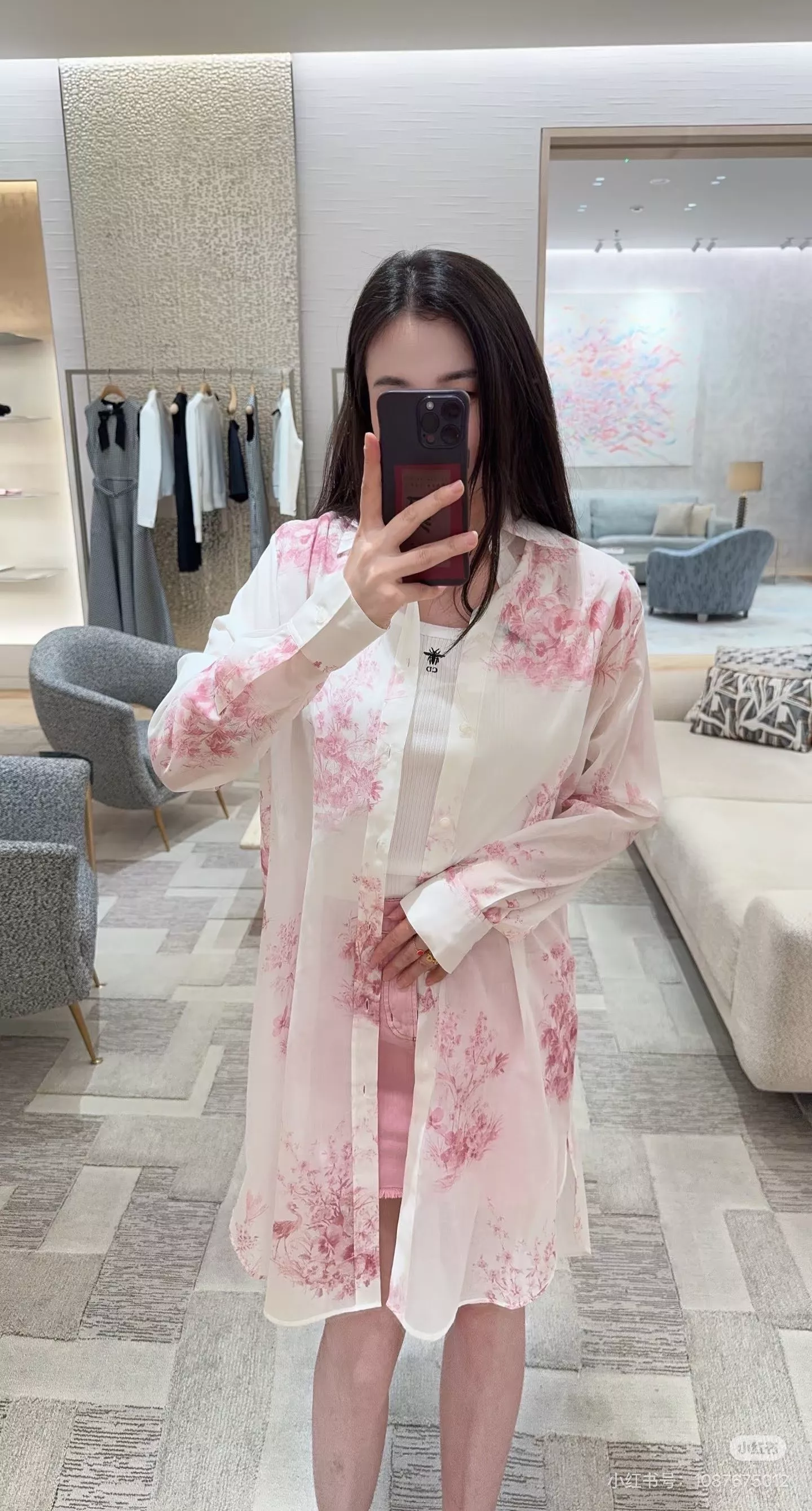 디올 플라워 프린트 롱 셔츠 상세 이미지 57