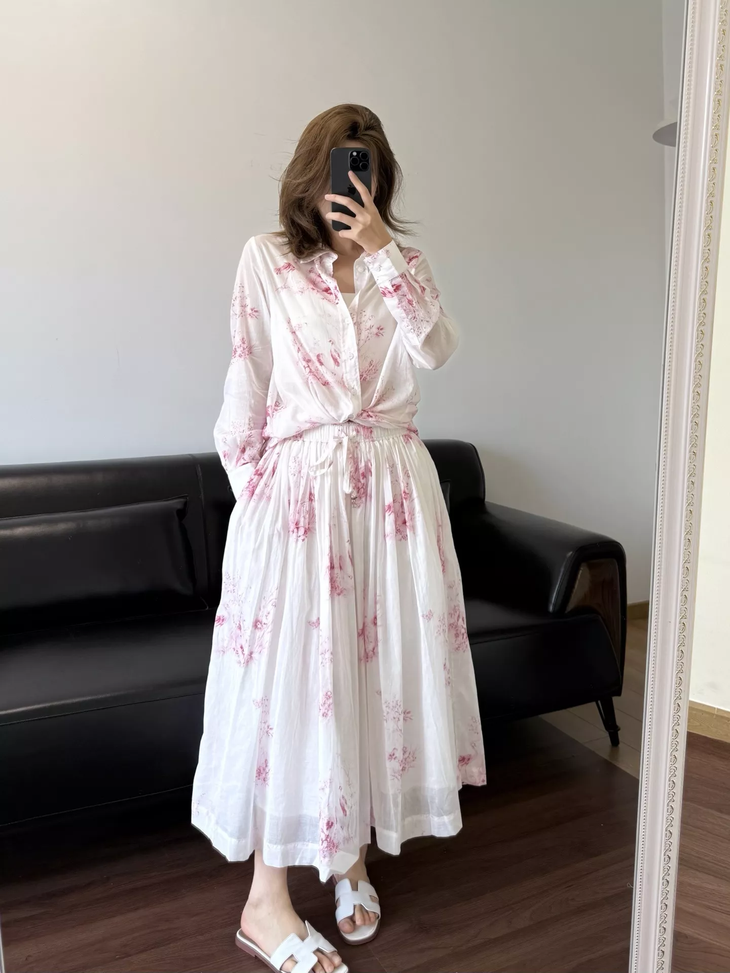 디올 플라워 프린트 롱 셔츠 상세 이미지 42