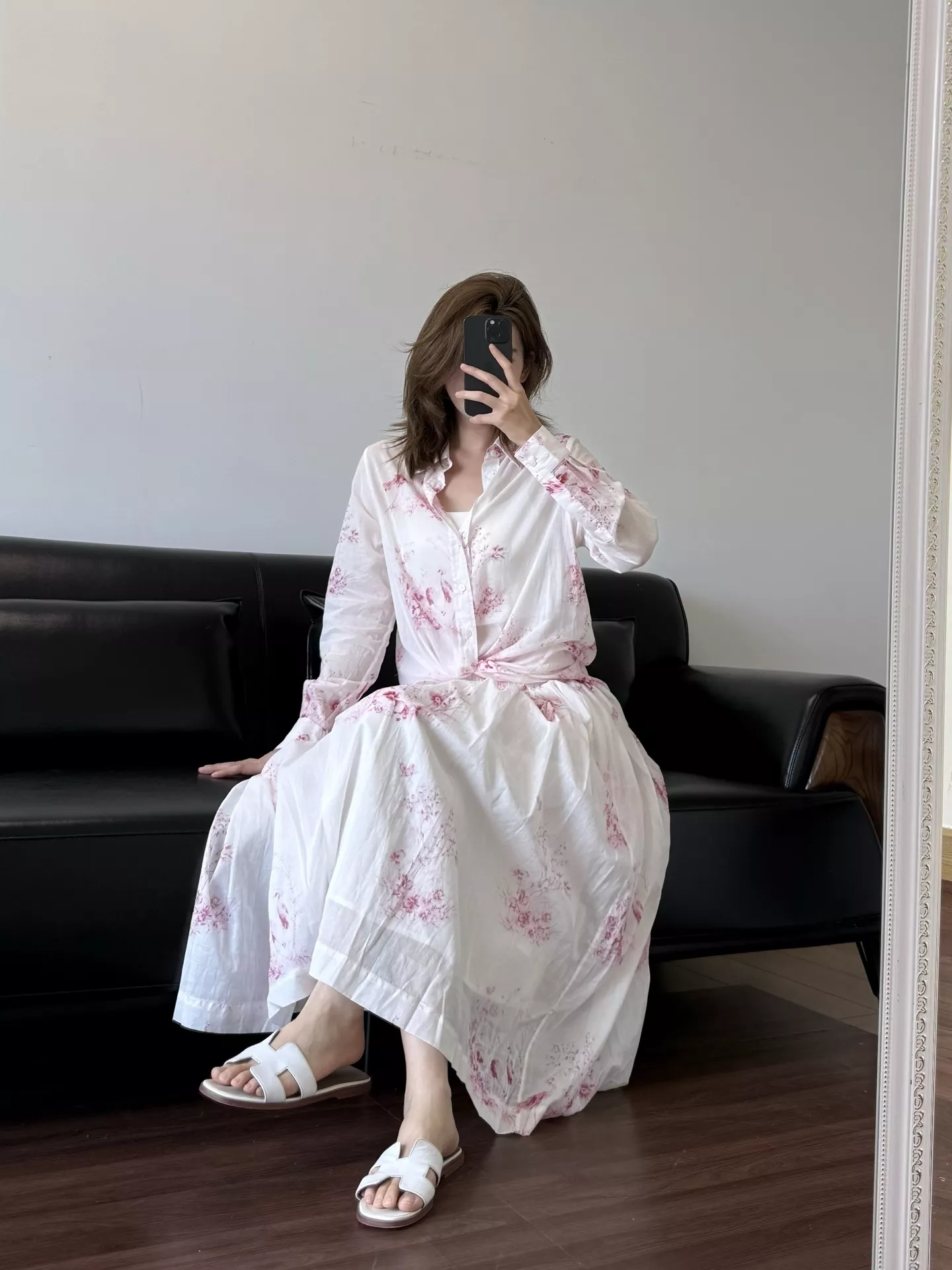 디올 플라워 프린트 롱 셔츠 상세 이미지 36