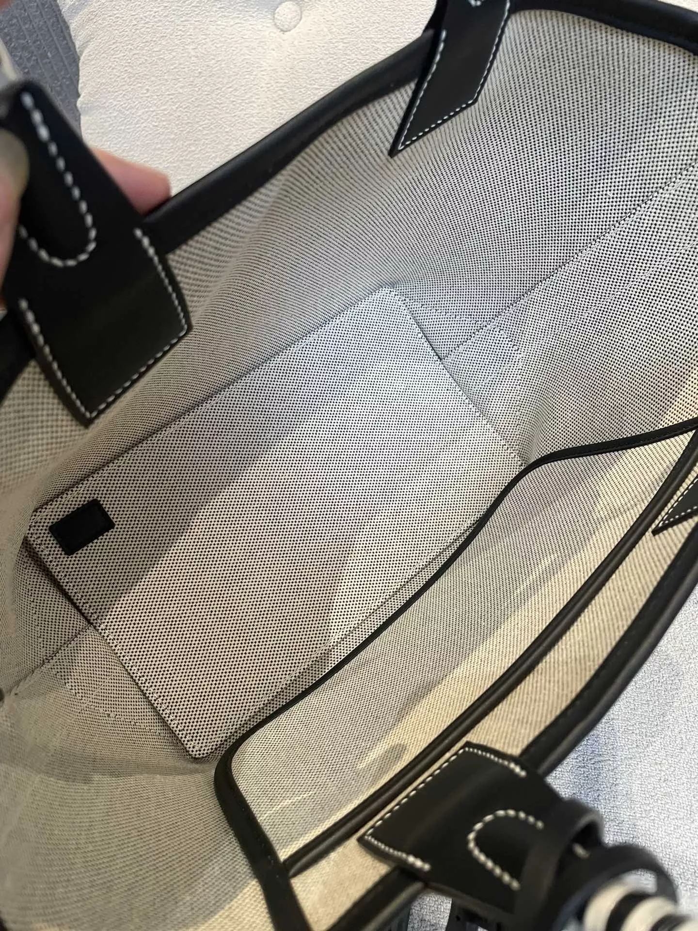 에르메스 스티플 캔버스 핸드백 상세 이미지 7
