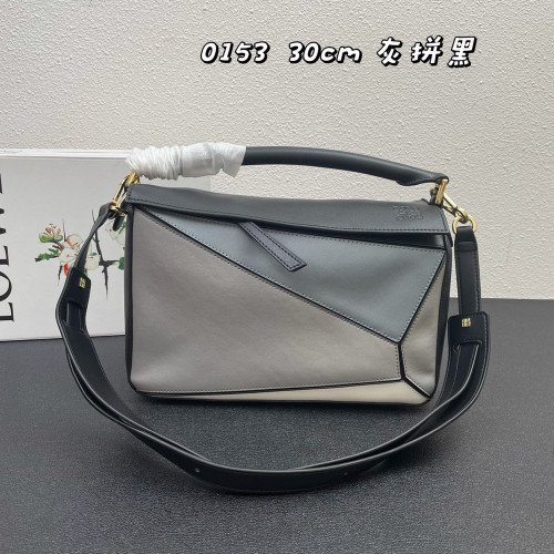 로에베 퍼즐 스타일 배색 스트랩 백