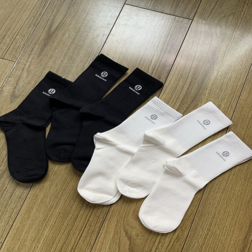 룰루레몬 로고 포인트 코튼 중목 삭스