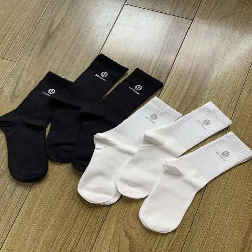 룰루레몬 로고 포인트 코튼 중목 삭스