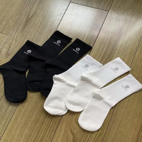 룰루레몬 로고 포인트 코튼 중목 삭스