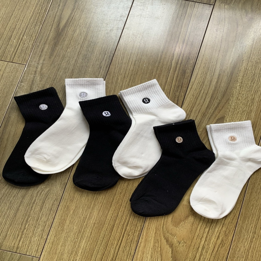 룰루레몬 자수 포인트 코튼 삭스 세트