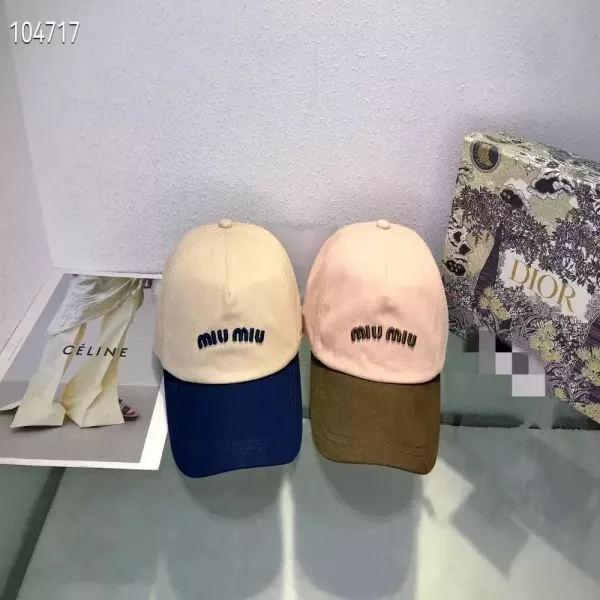 미우미우 캔버스 배색 야구모자