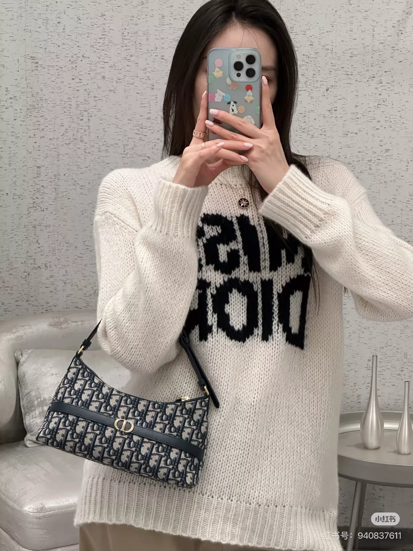 디올 미스 카로 올오버 패턴 겨드랑이 가방 상세 이미지 11