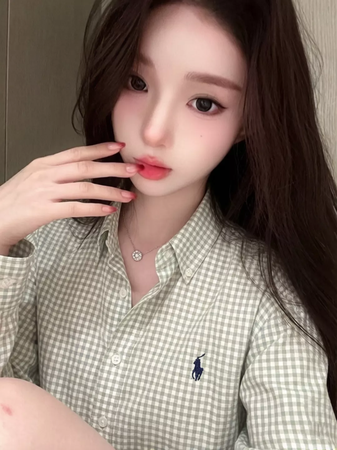 랄프로렌 민트 그린 린넨 자수 로고 셔츠 상세 이미지 10