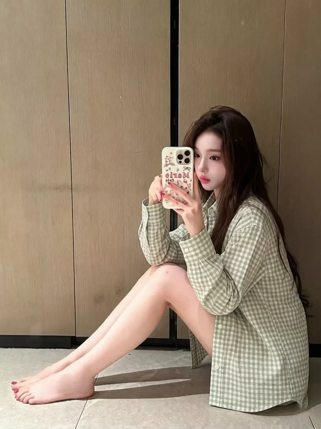 랄프로렌 민트 그린 린넨 자수 로고 셔츠 상세 이미지 8