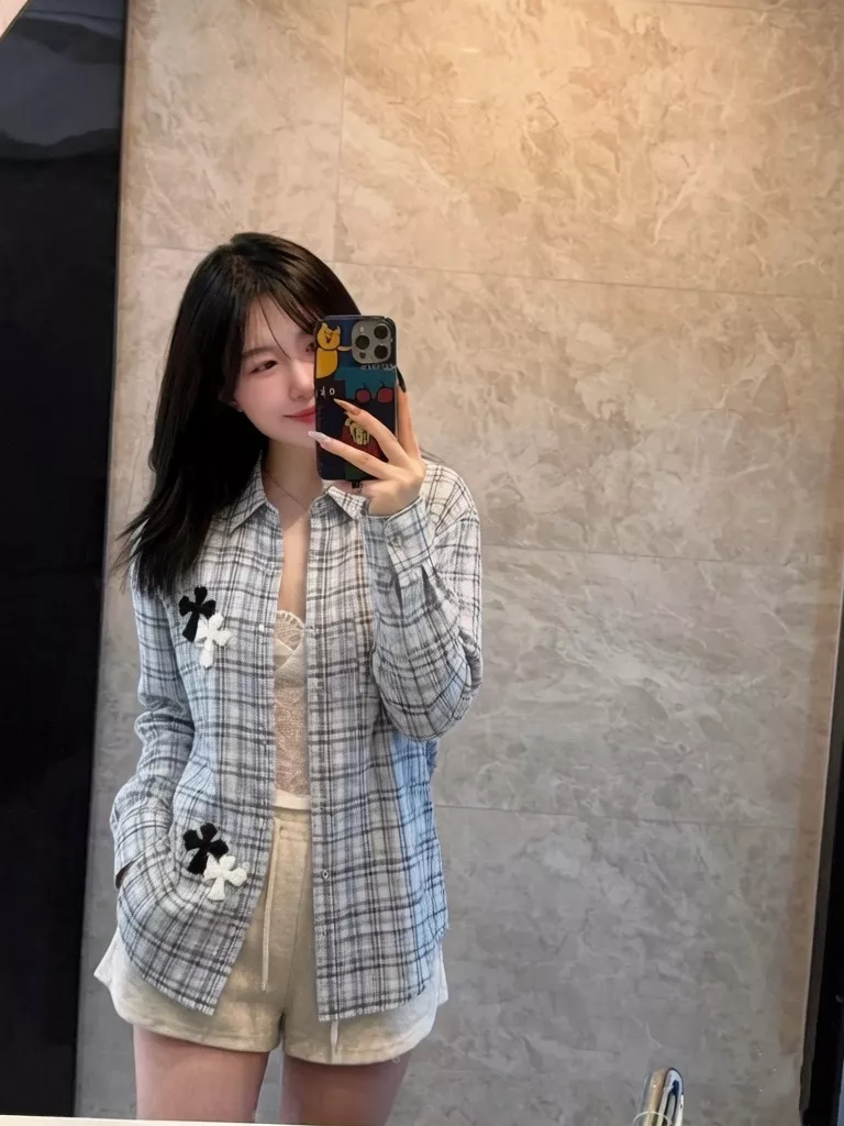 크롬하츠 체크 패턴 린넨 셔츠 상세 이미지 14