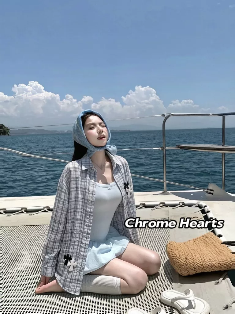크롬하츠 체크 패턴 린넨 셔츠 상세 이미지 15