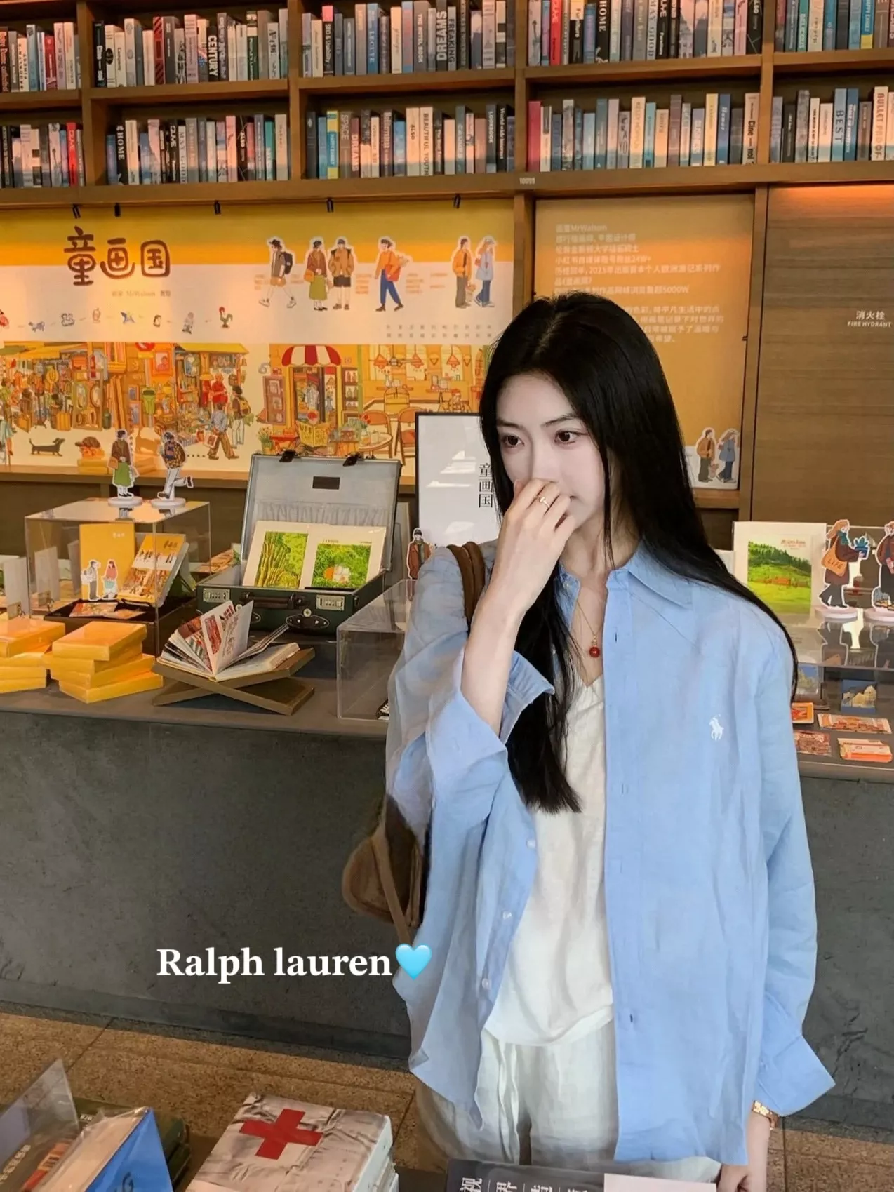 랄프로렌 폴로 자수 포인트 워터블루 버튼 셔츠 상세 이미지 11