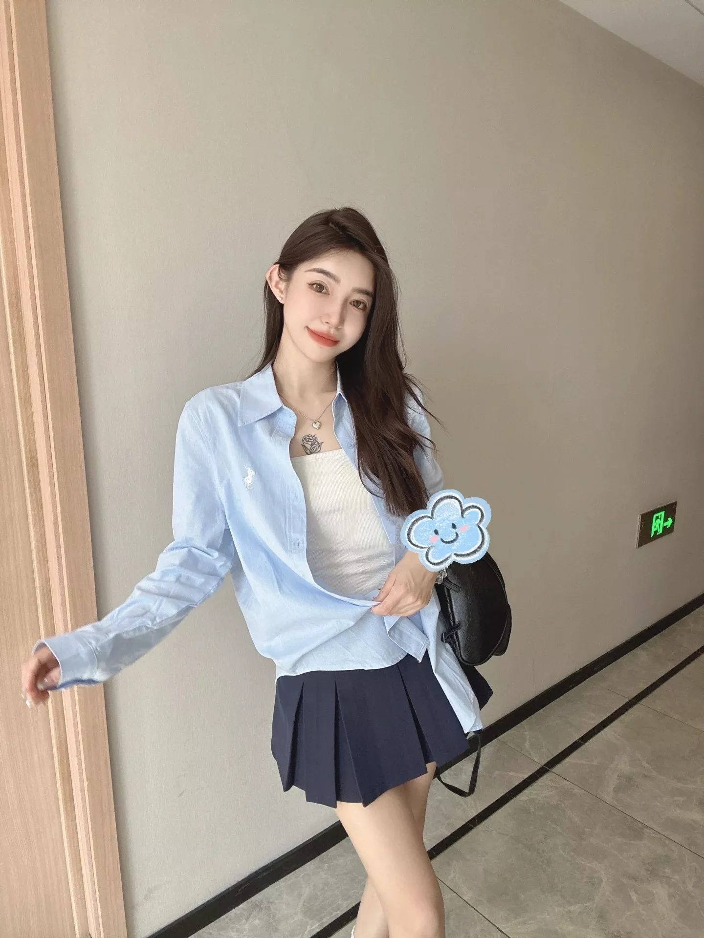 랄프로렌 폴로 자수 포인트 워터블루 버튼 셔츠 상세 이미지 15