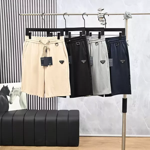 프라다 남성 실크 블렌드 밴딩 쇼츠