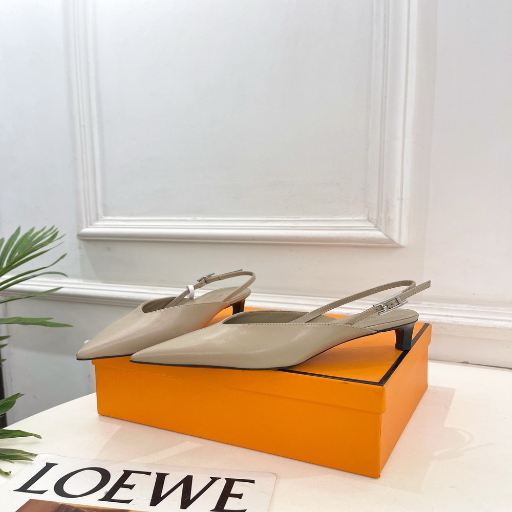 에르메스 H 버클 포인트 슬링백 샌들