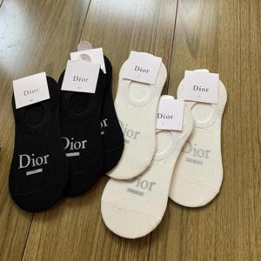 디올 여성용 여름 순면 실버 로고 페이크삭스