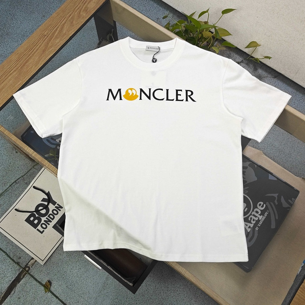 몽클레어 카툰 벨 레터링 로고 프린트 반팔 탑