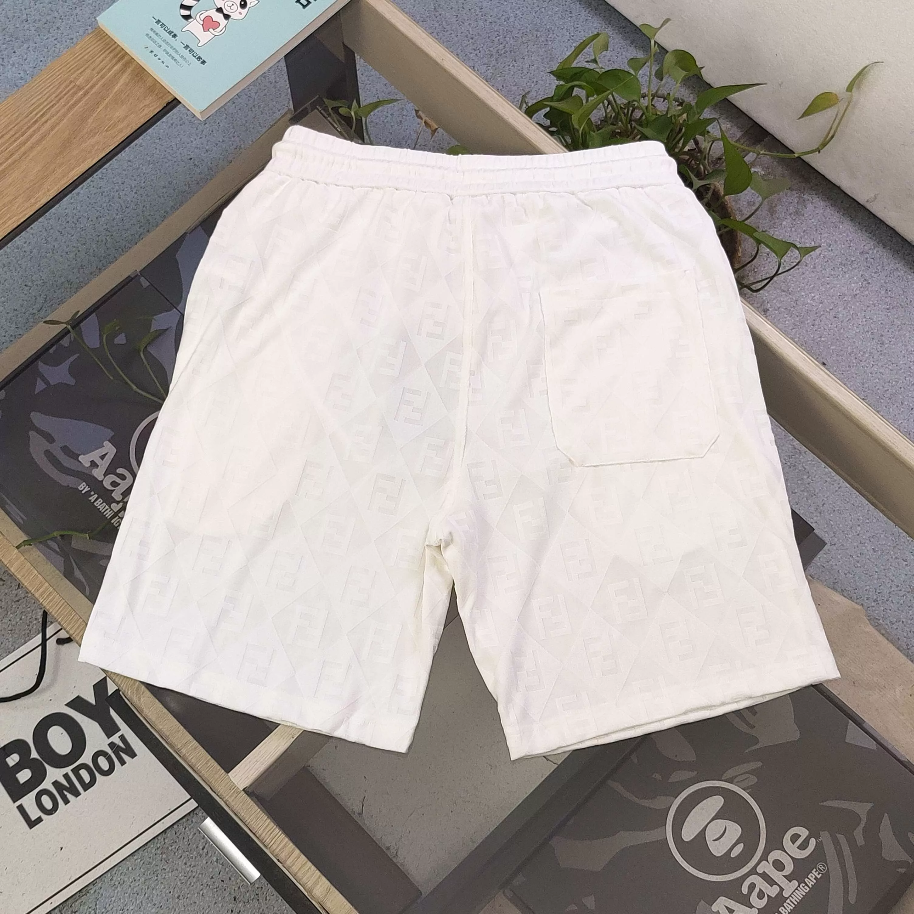 펜디 로고 자카드 코튼 쇼츠 상세 이미지 3