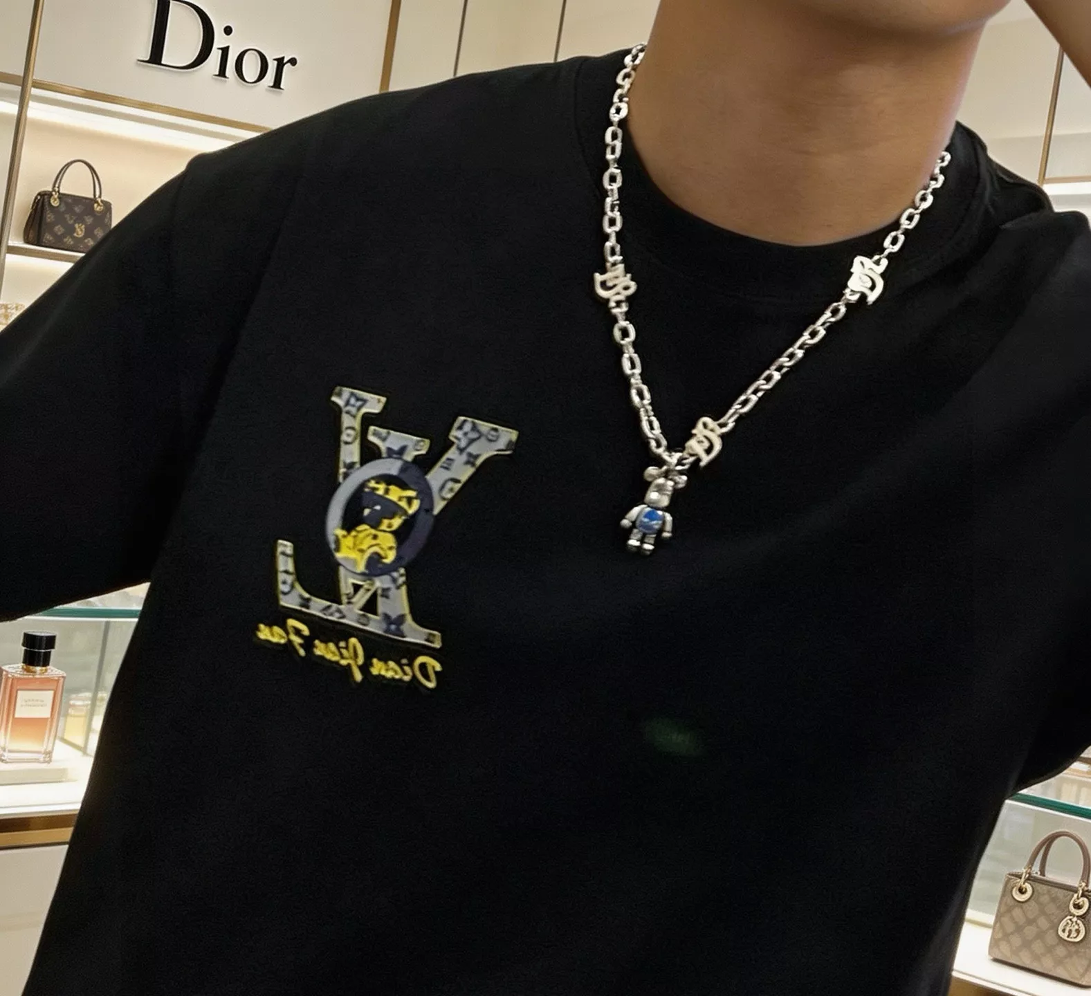 디올 빈티지 실버 체인 네크리스 상세 이미지 9