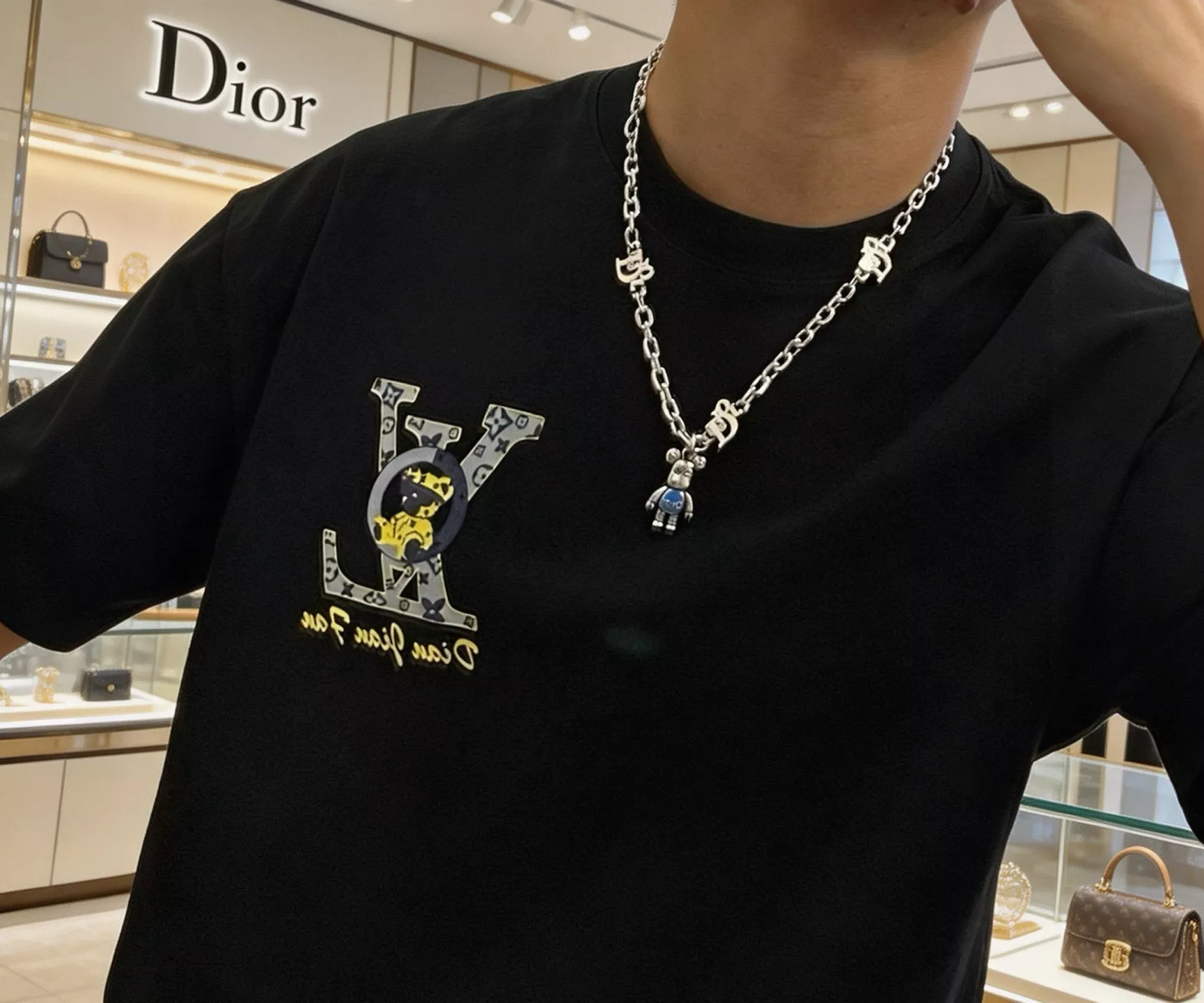 디올 빈티지 실버 체인 네크리스 상세 이미지 7