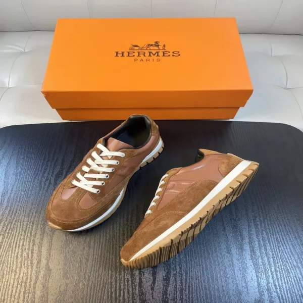 에르메스 캐주얼 스포티 가죽 스니커즈