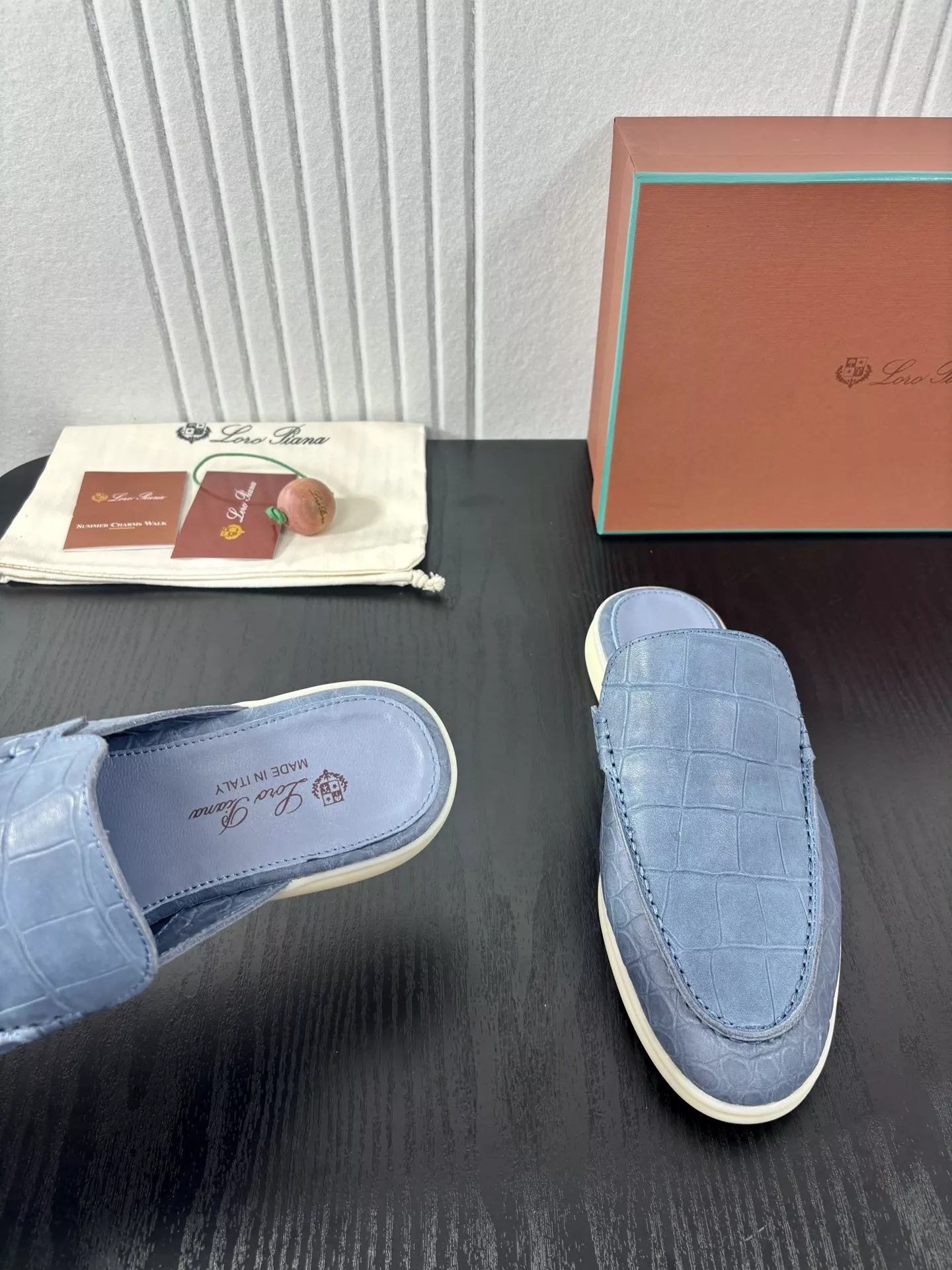 로로피아나 남성 캐주얼 스톤 카프스킨 슈즈 상세 이미지 6