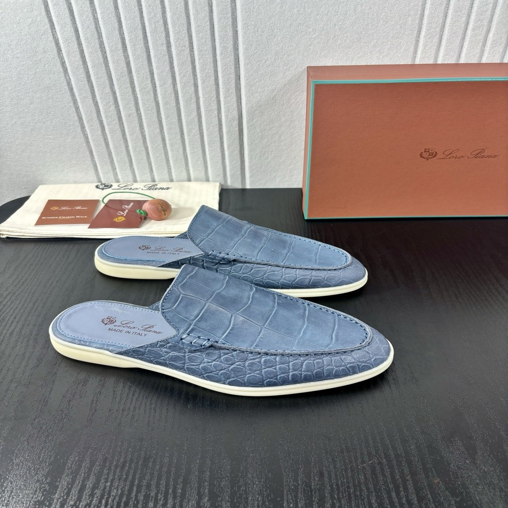 로로피아나 남성 캐주얼 스톤 카프스킨 슈즈