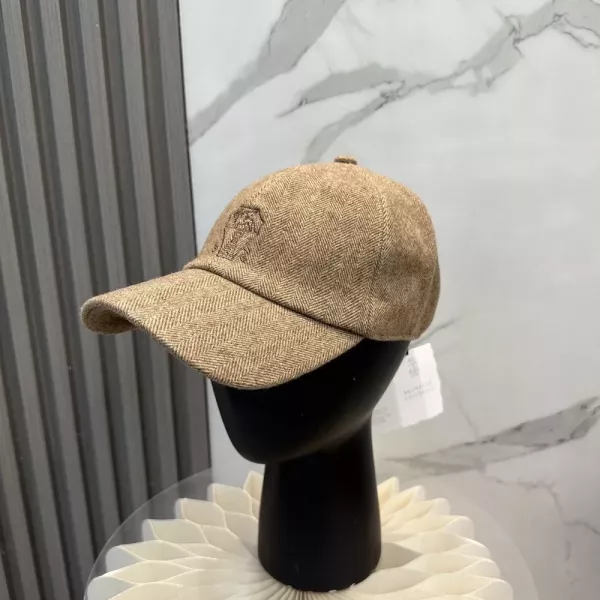 브루넬로쿠치넬리 헤링본 패턴 베이스볼 캡