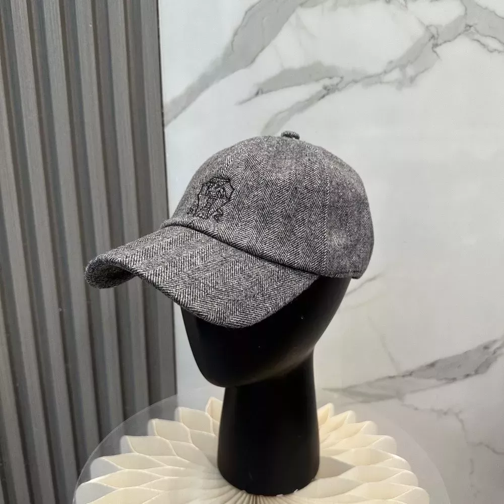 브루넬로쿠치넬리 헤링본 패턴 베이스볼 캡