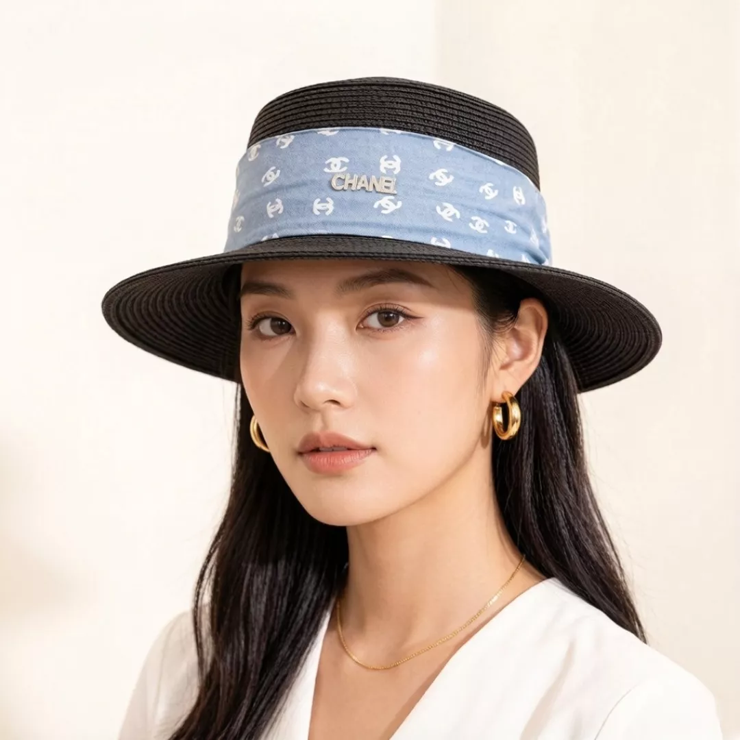 샤넬 플랫 크라운 밀짚 햇 상세 이미지 2